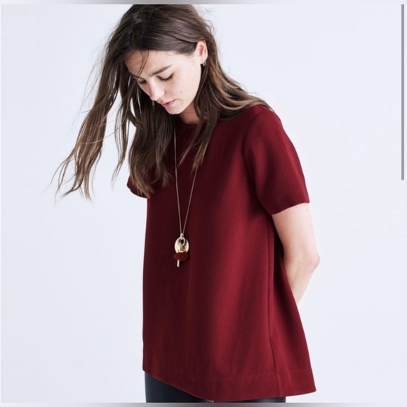 Madewell Tops - Madewell burgundy oversized blouse size XS